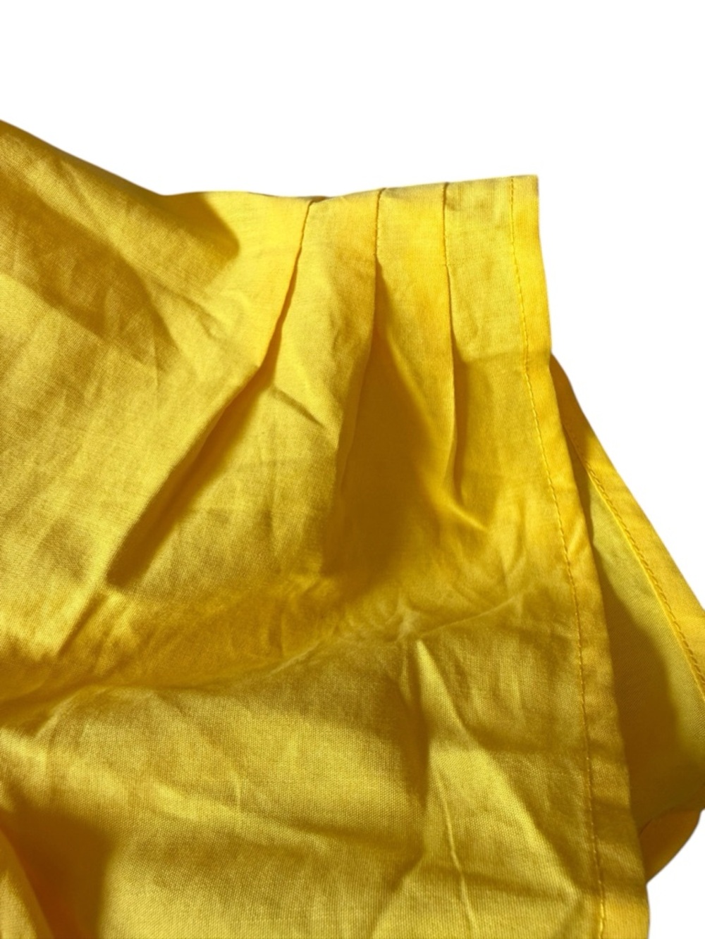 Ashley Stewart Peplum Top  Stretch Short Sleeve Zip Front Bright Yellow Size 20 - Picture 4 of 10